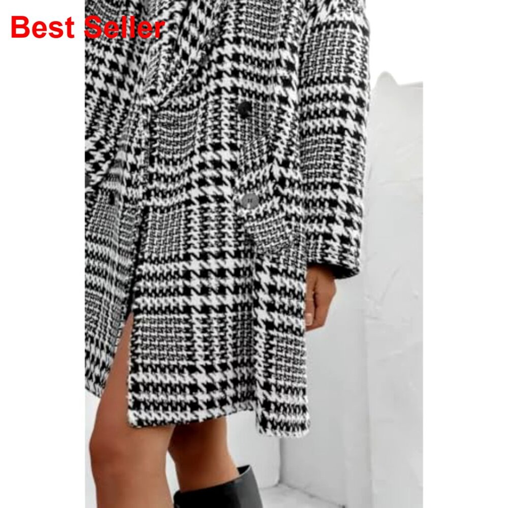 Polyester Wool Blend Pea Coat Double Breasted Not… - image 4